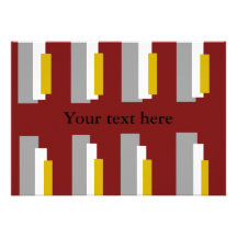 Modern gold white and grey rectangles on burgundy personalized invitations