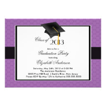 Modern Graduate Cap & Tassel Graduation Party Announcements