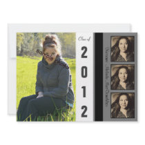 Modern Grayscale Graduation Announcement
