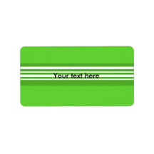 Modern green and white stripes address label
