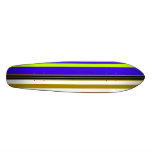 Modern green brown and blue stripes skate board deck