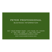 Modern Green Carbon Fibre Photo Business Card