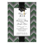 Modern Green Chevron 2013 Graduation Party invitations