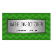 Modern Green Chevron Designer Business Card