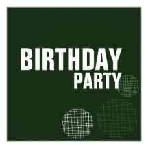 Modern Green Circle Birthday Invitation