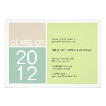 Modern green colour block class graduation invite