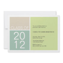 Modern green colour block class graduation invite
