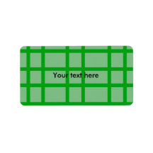 Modern green grid pattern address label