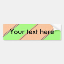 Modern green orange diagonal stripes bumper stickers