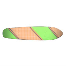 Modern green orange diagonal stripes skate board