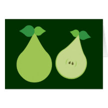 Modern Green Pear Greeting Card