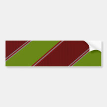 Modern green red diagonal stripes bumper stickers