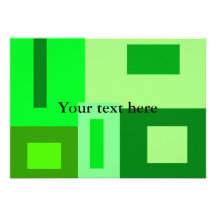 Modern green squares custom invitations