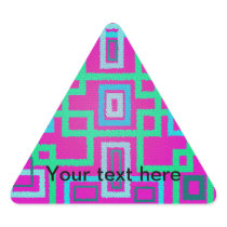 Modern green squares on pink background