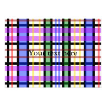Modern green yellow blue plaid personalized announcement