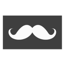 Modern grey moustache professional business card