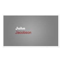 Modern Grey, Red & White Plain Business Card