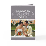 Modern Grey Swirl Wedding Thank You Cards