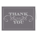 Modern Grey Swirl Wedding Thank You Cards