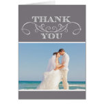 Modern Grey Swirl Wedding Thank You Cards