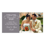 Modern Grey Wedding Photo Thank You Cards Photo Cards
