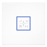 Modern Grid Blue Wedding Invitation