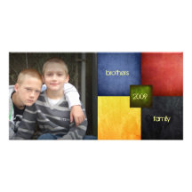 Modern Grunge Block Photo Card