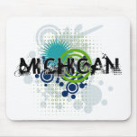 Modern Grunge Halftone Michigan Mousepad