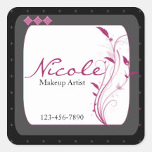 Modern High Style Black Grey Pink Sticker