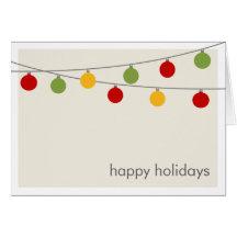 Modern Holiday Christmas Ornaments Greeting Card