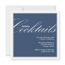 Modern Holiday Cocktail Party Invitation - Blue