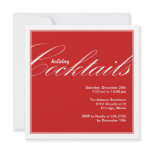 Modern Holiday Cocktail Party Invitation - Red