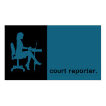 Modern Icon Silhouette court reporter | blue business cards