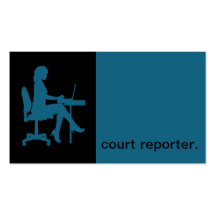 Modern Icon Silhouette court reporter | blue Business Card Templates