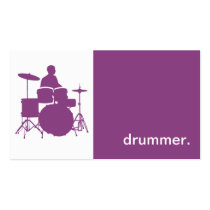Modern Icon Silhouette Drummer - purple business cards