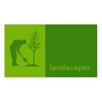 Modern Icon Silhouette Landscaper | green business cards