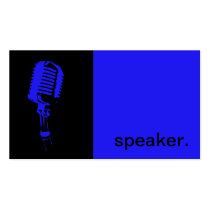 Modern Icon Silhouette Speaker  | blue black business cards