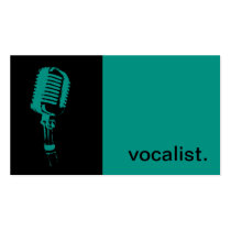 Modern Icon Silhouette - vocalist  | black/grey business cards