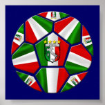 Modern Italian Soccer ball panels artwork sports Posters