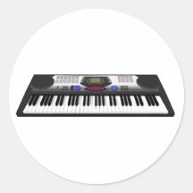 Modern Keyboard Synth: 3D Model: Round Stickers