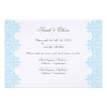 Modern Light blue Damask Wedding RSVP Cards Invites
