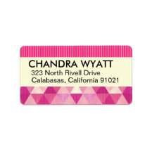 Modern Lines Geometric | fuschia Personalized Address Labels