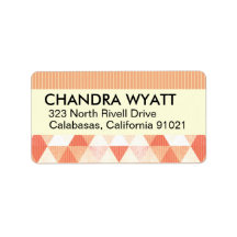 Modern Lines Geometric | peach Address Label