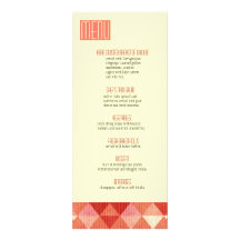 Modern Lines Wedding Menu coral Custom Announcements