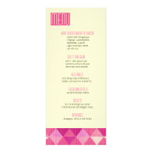 Modern Lines Wedding Menu fuschia Custom Invites