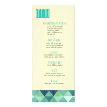 Modern Lines Wedding Menu teal Custom Announcement