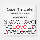 Modern love and hearts Save the Date magnet