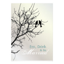 Modern Love Birds Tree Wedding rehearsaldinner Personalized Invitation