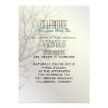 Modern Love Birds Tree white  Wedding Invitations