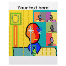 Modern man on yellow background